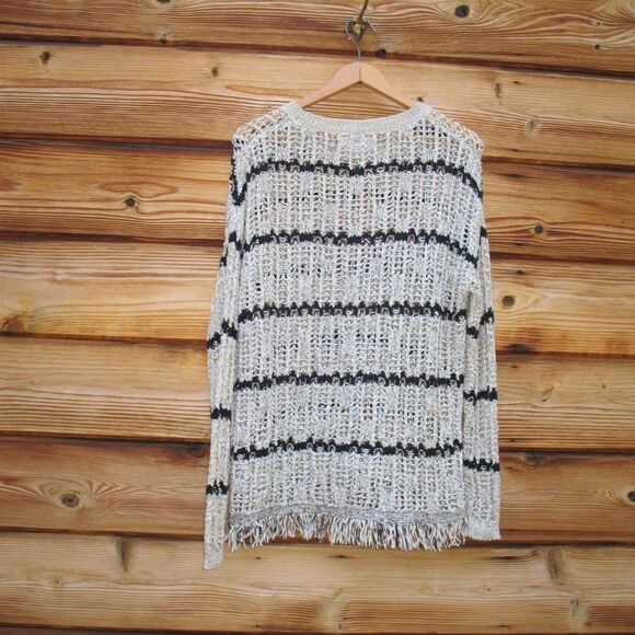 NWOT Velvet Graham & Spencer Open Knit Fringe Sweater - Picture 7 of 10